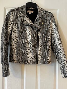 Snake Print moto Jacket - Women